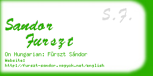 sandor furszt business card