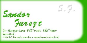 sandor furszt business card